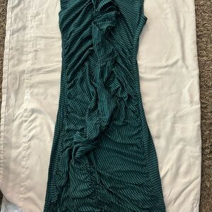 Ella Moss Teal and‎ Black Ruched Maxi Dress